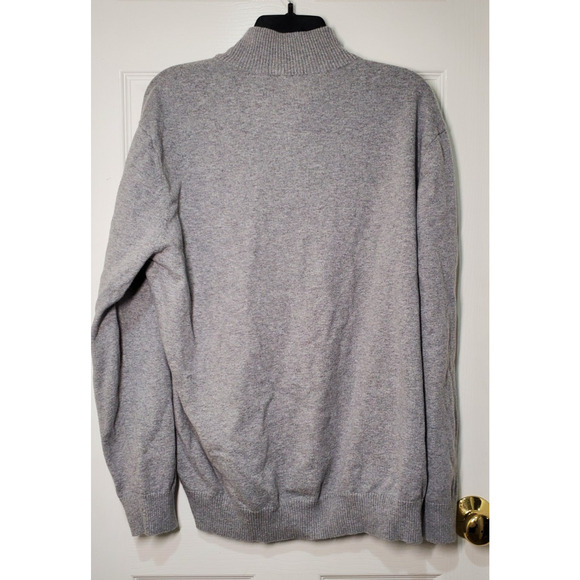 Hawker Rye Men’s 1/4 Zip Sweater Light Gray Cotton Cashmere Blend Size L - Picture 2 of 11
